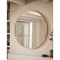 Large Round Wall Mirror - Natural, Pine alternate view