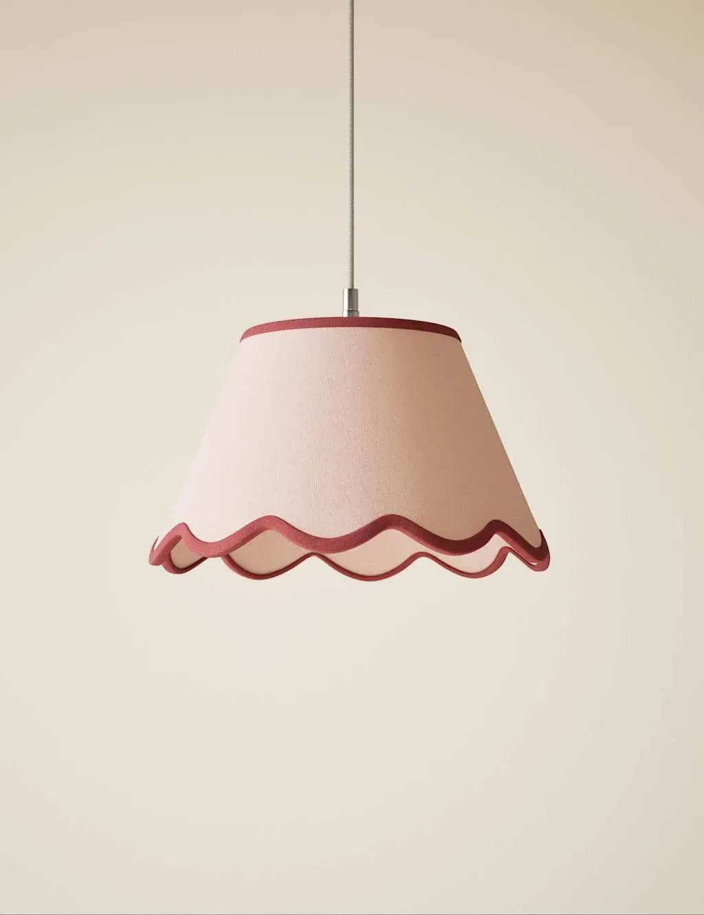 Large Scallop Trim Lamp Shade - Pink product