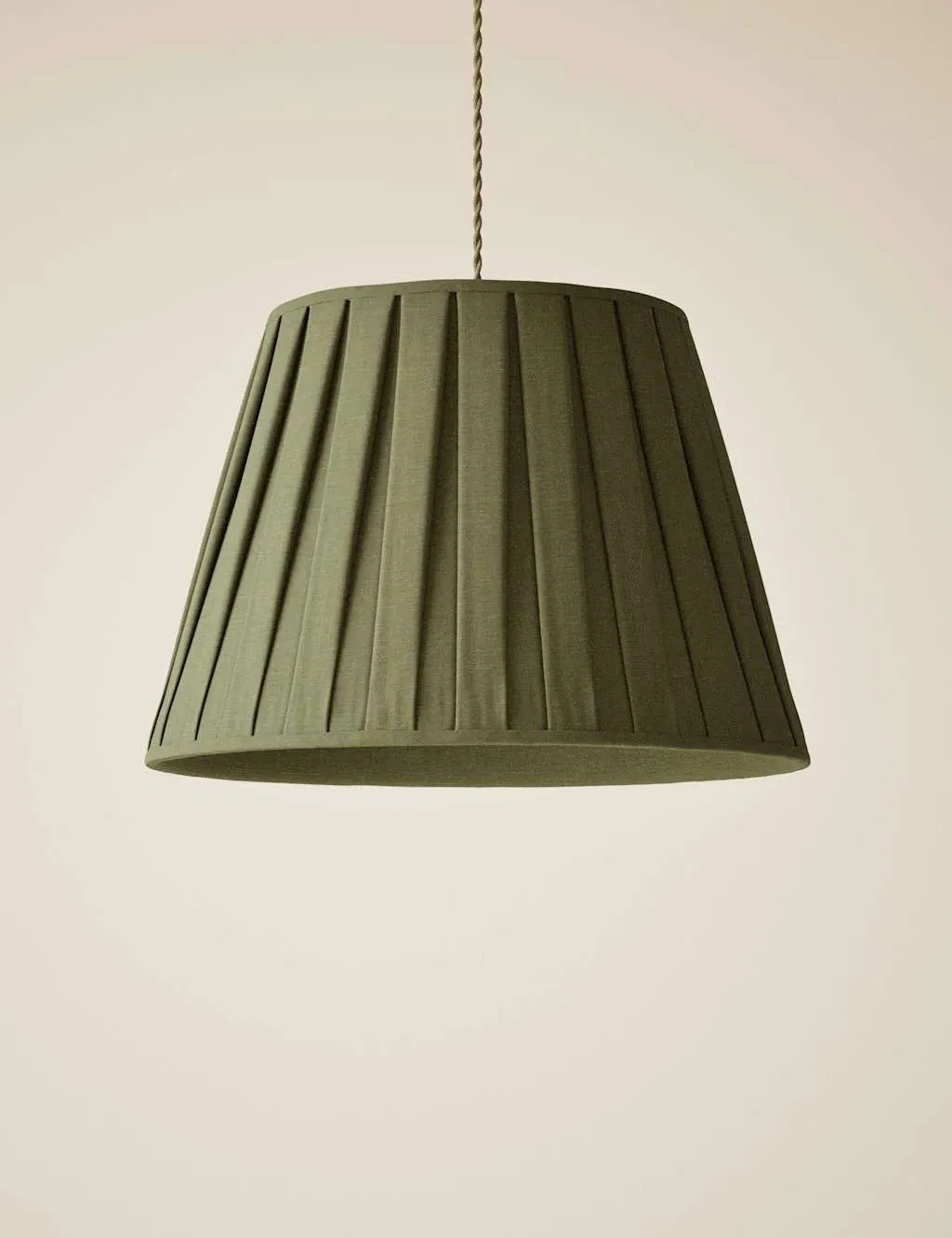Large Wide Pleated Fabric Lamp Shade - Green product