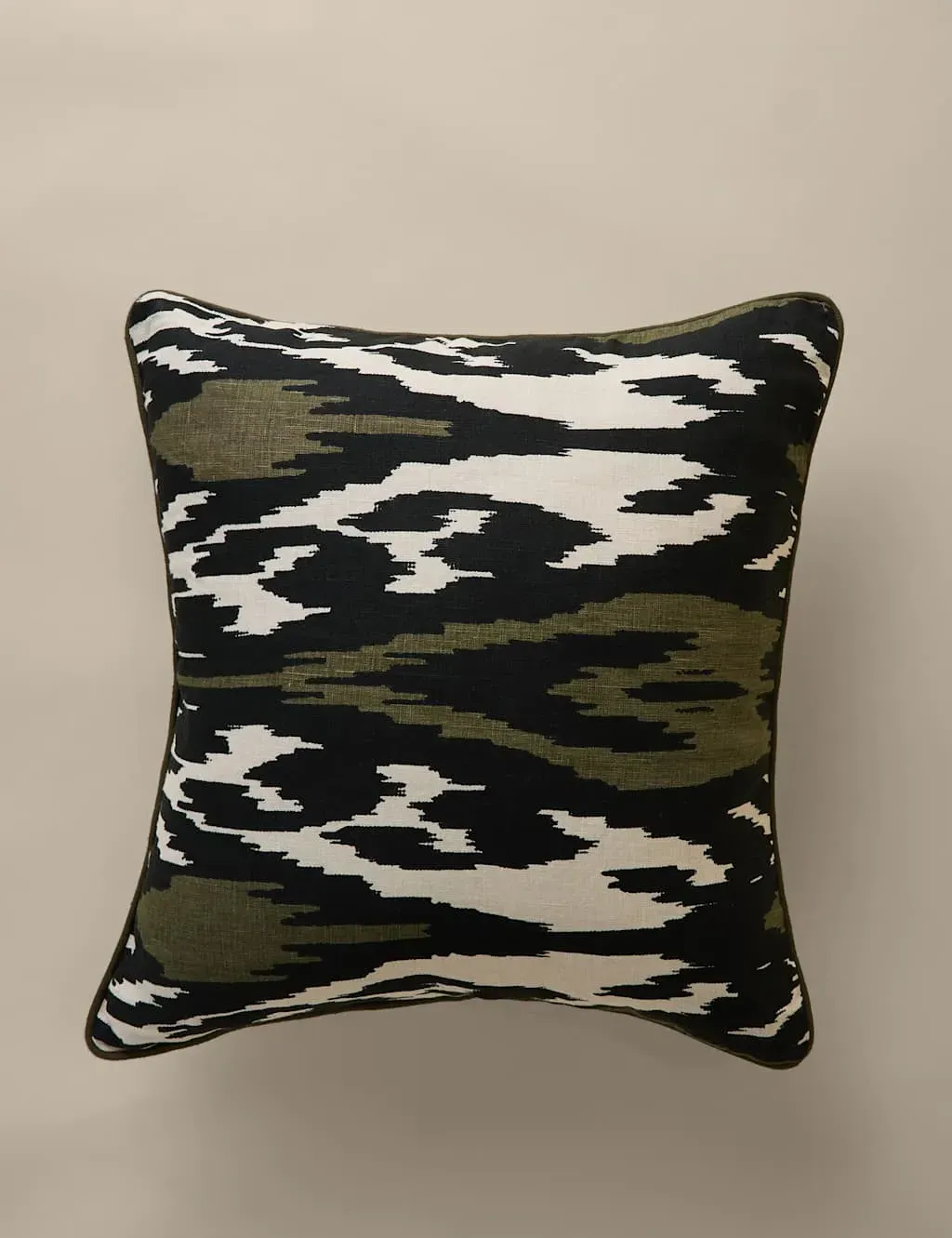 Linen Ikat Scatter Cushion - Green Mix product
