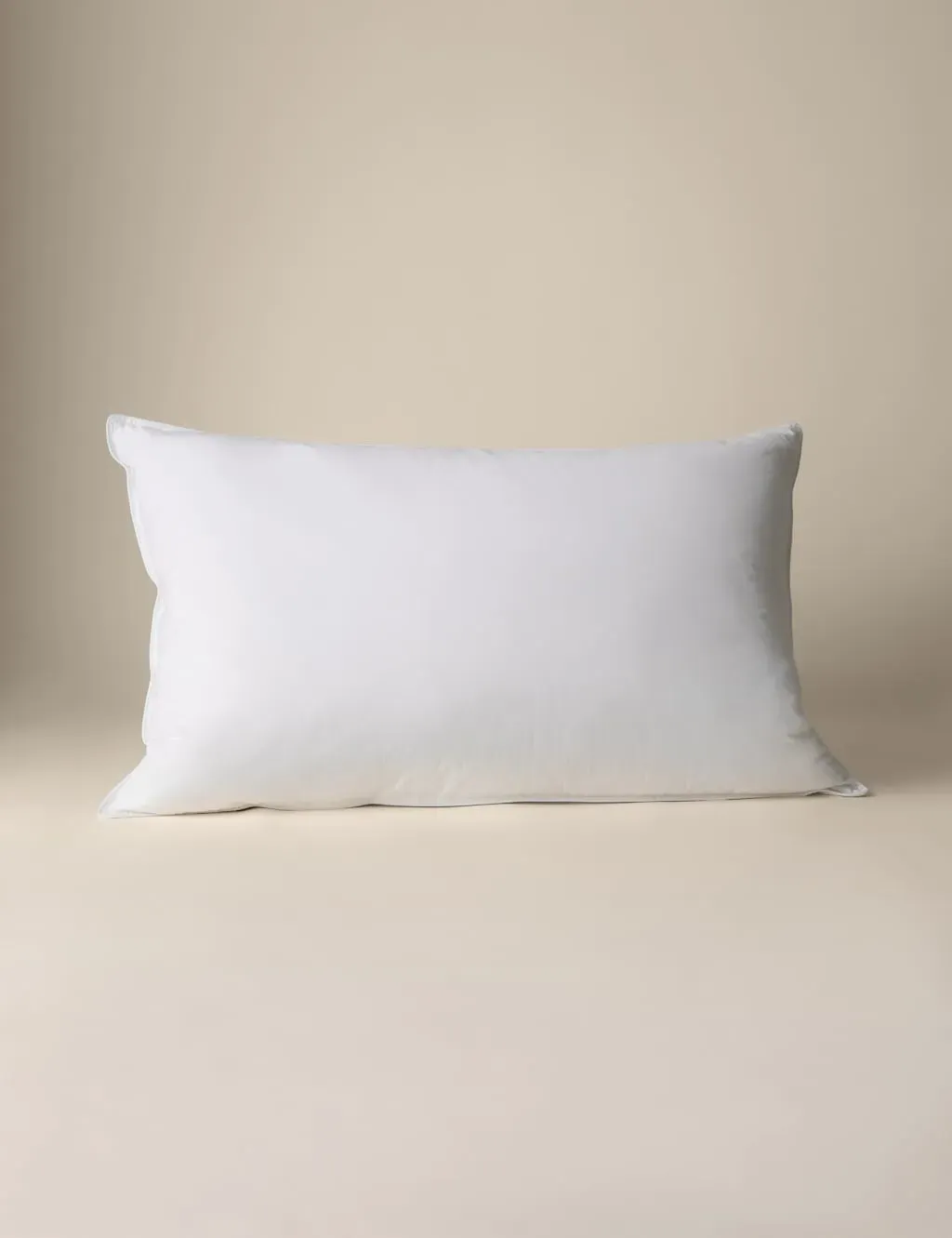 Luxury White Duck Down Medium Pillow - White, Cotton product