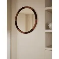 Marlowe Round Wall Mirror - Natural, Wood alternate view