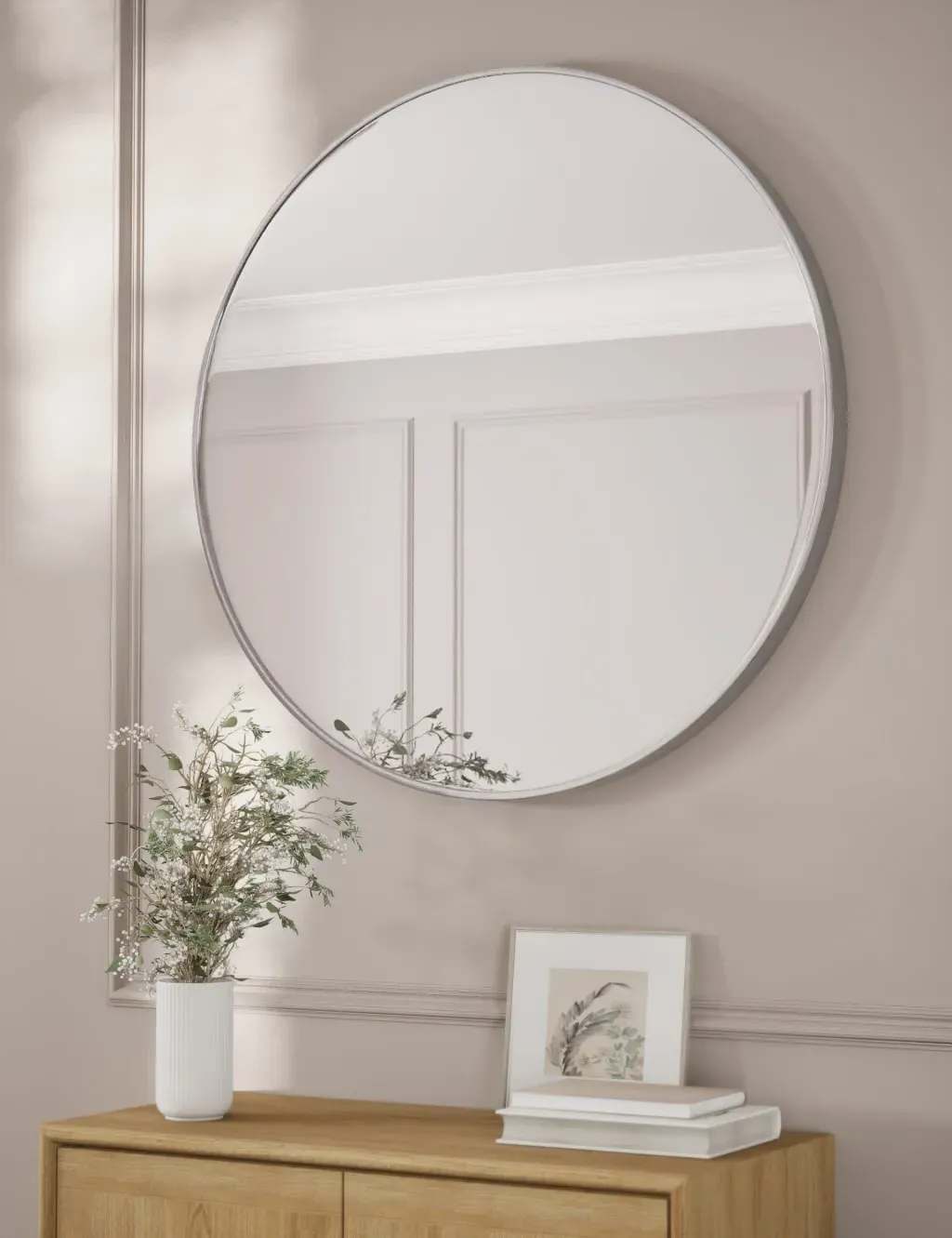 Metal Circle Wall Mirror - Silver product