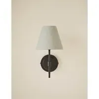 Metal Ribbed Stem Wall Light - Black alternate view