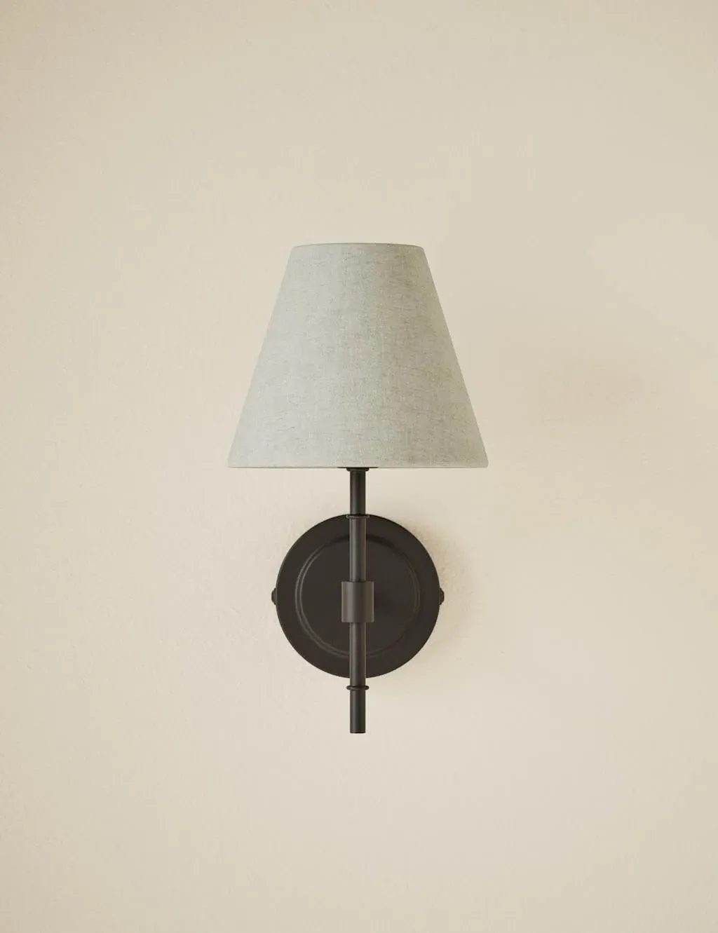 Metal Ribbed Stem Wall Light - Black product