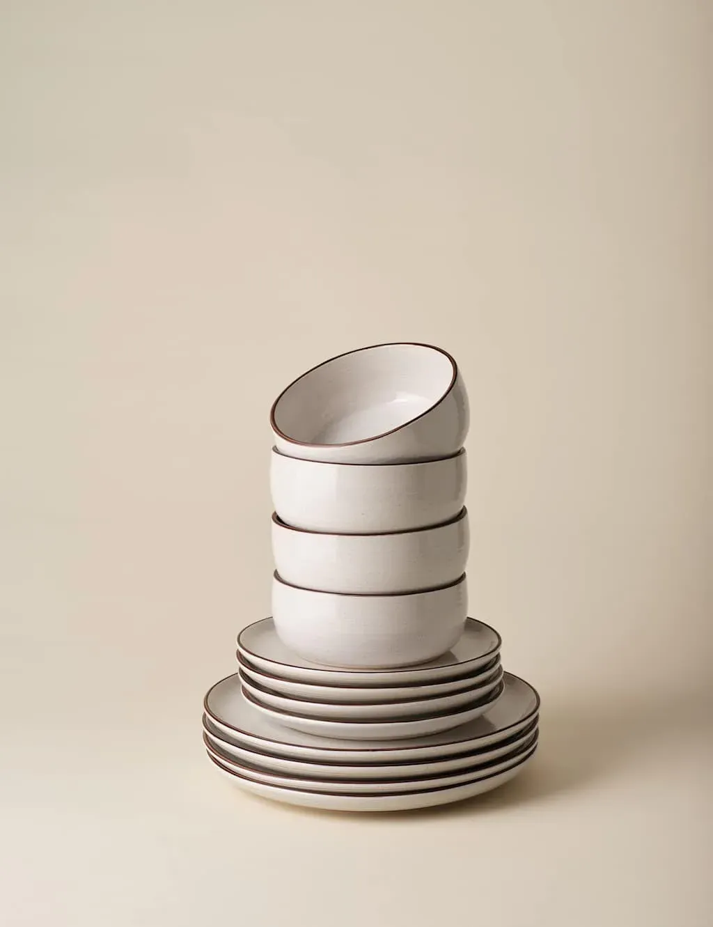 Michigan Rim 12-Piece Dinner Set - Natural, Stoneware product