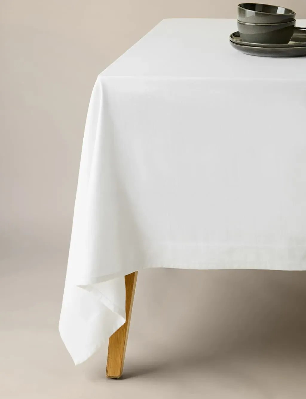Nova Pure Cotton Sateen Tablecloth - White product