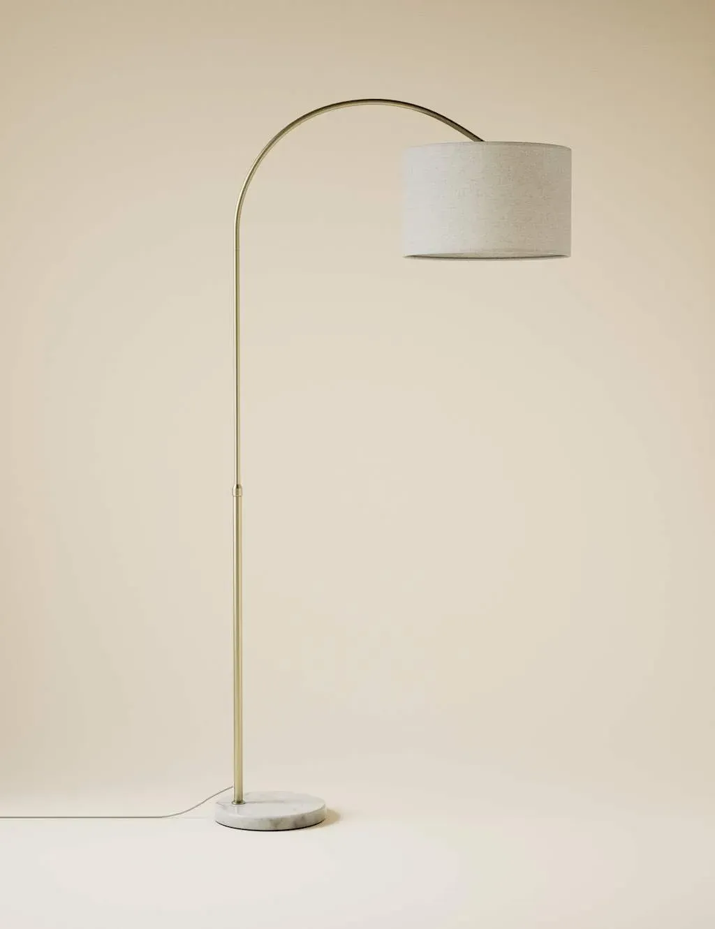 Overreach Marble Base Floor Lamp - Antique Brass product