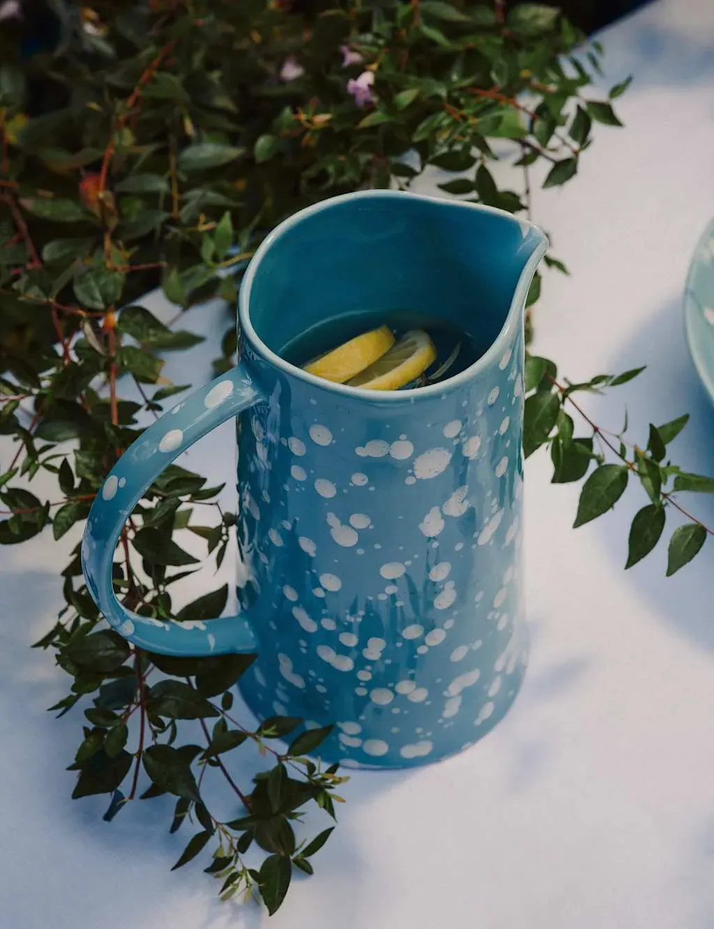 Paint Splatter Jug - Blue, Stoneware product