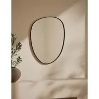 Pebble Curved Wall Mirror - Black, Metal alternate view