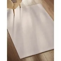 Plain Ribbed Rectangle Rug - Ecru alternate view