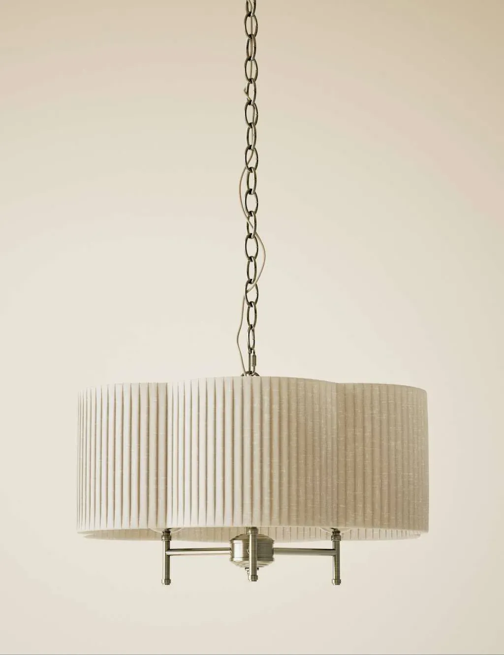 Pleated Flower Shade Chandelier - Antique Brass product