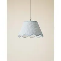 Printed Scallop Trim Large Lamp Shade - Blue alternate view