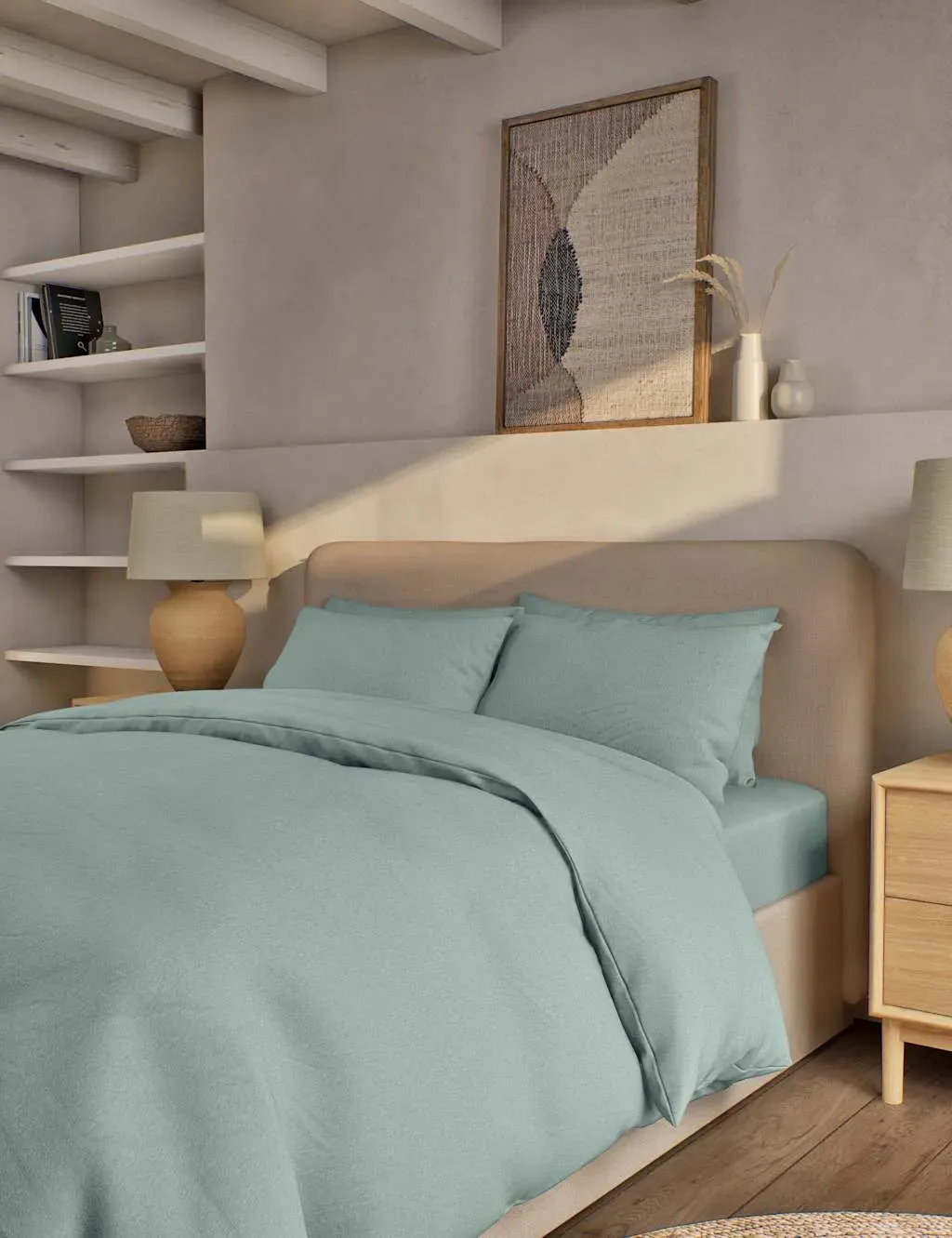 Pure Brushed Cotton Bedding Set - Duck Egg product