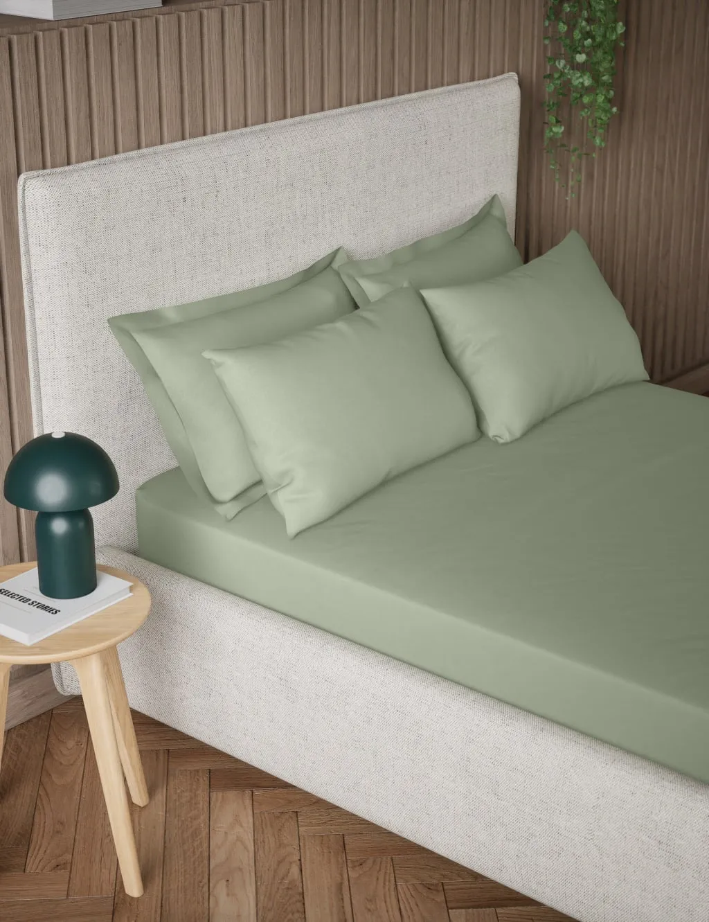 Pure Cotton 300 Thread Count Deep Fitted Sheet - Sage product
