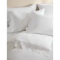 Pure Cotton Broderie Anglaise Bedding Set - White alternate view