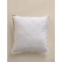 Pure Cotton Broderie Frill Cushion - Grey Mix alternate view