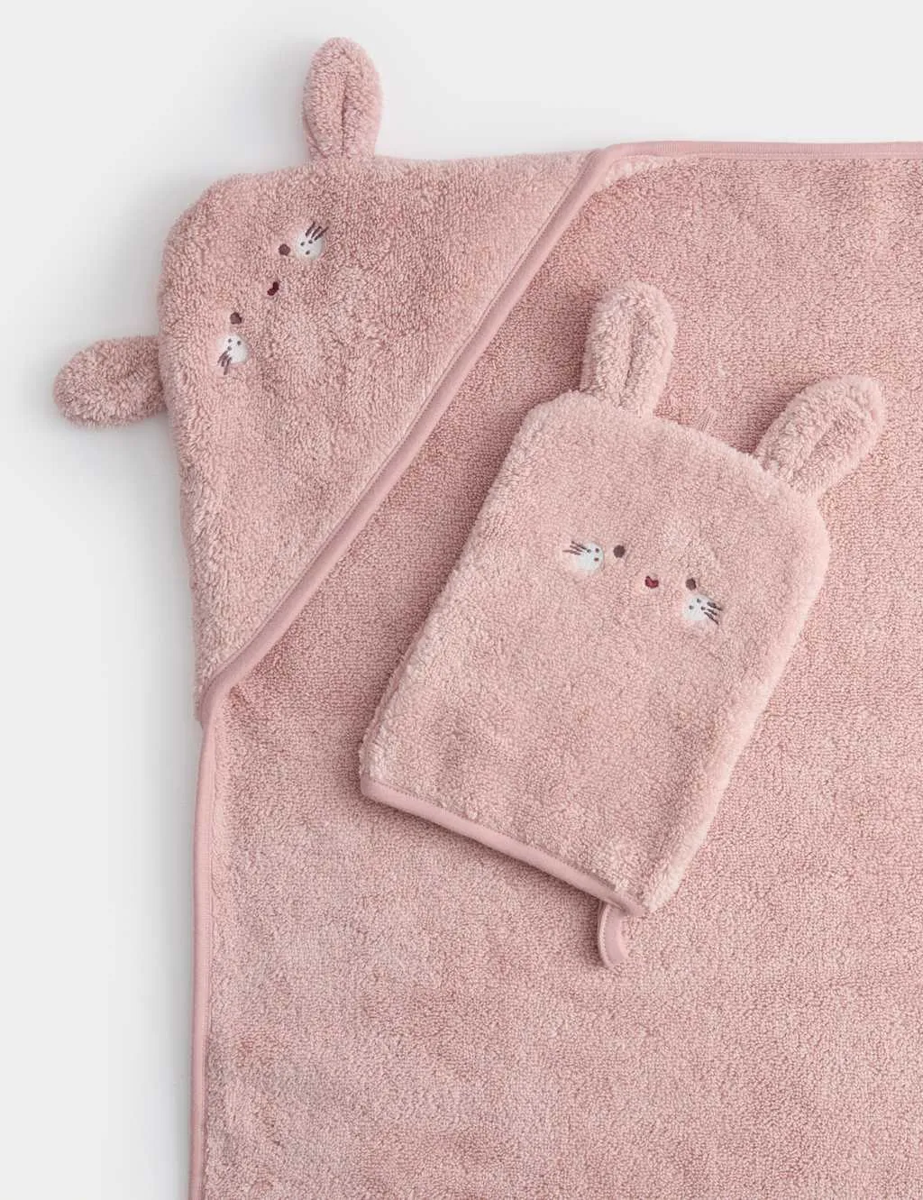 Pure Cotton Bunny Hooded Towel - Pink product