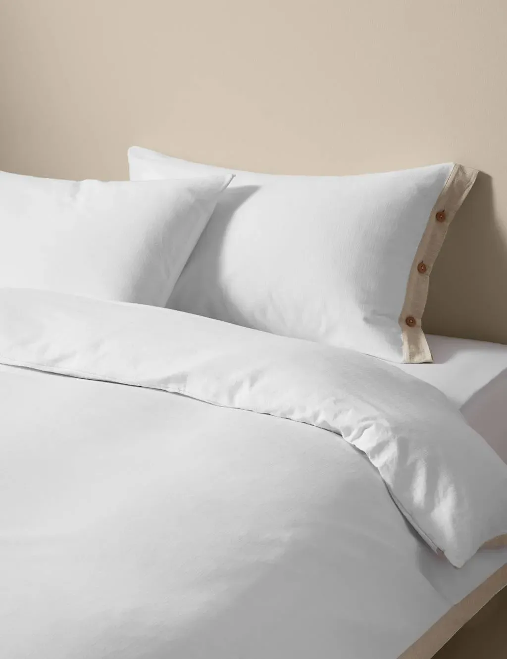 Pure Cotton Button Panel Bedding Set - Natural Mix product