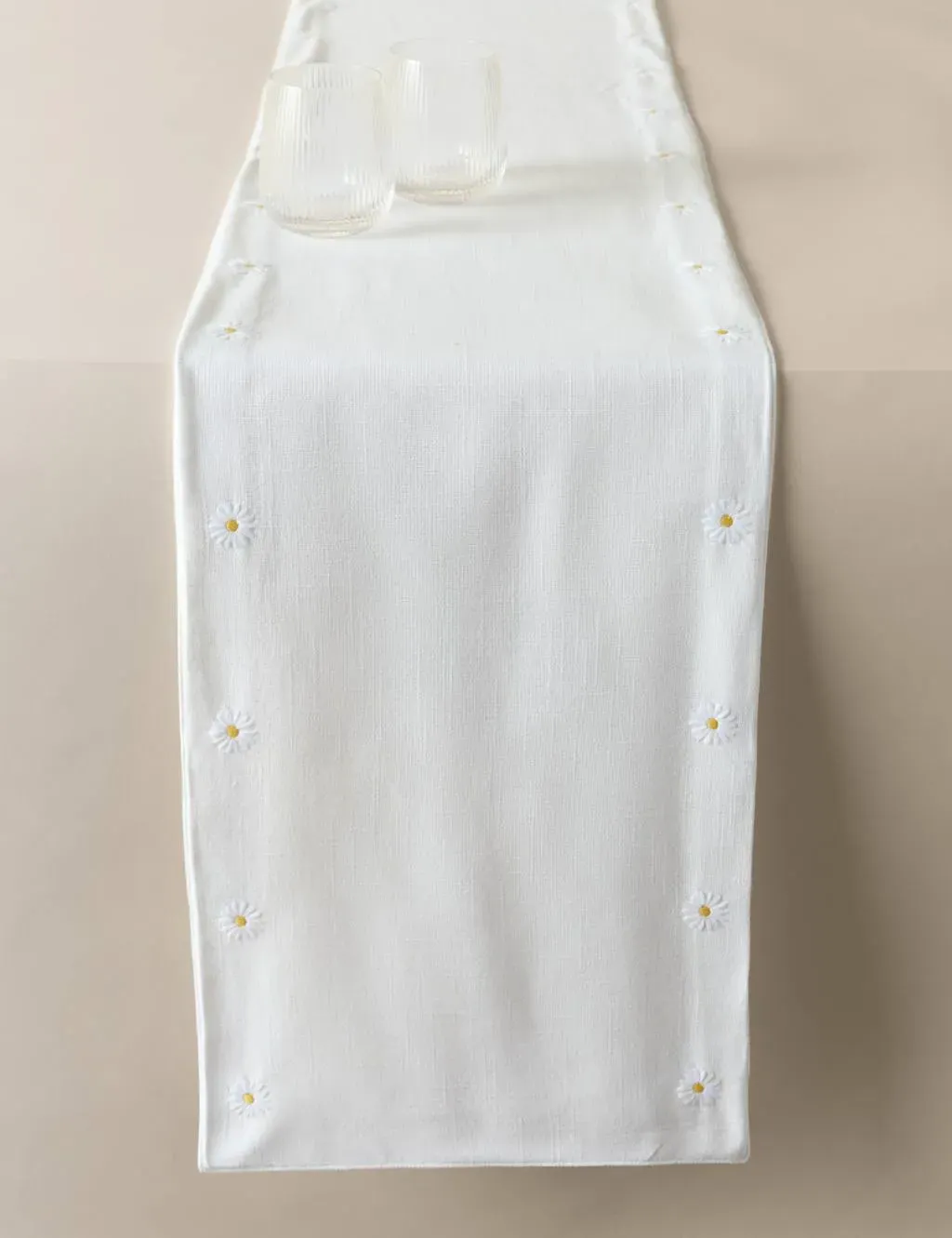 Pure Cotton Daisy Table Runner - White Mix product