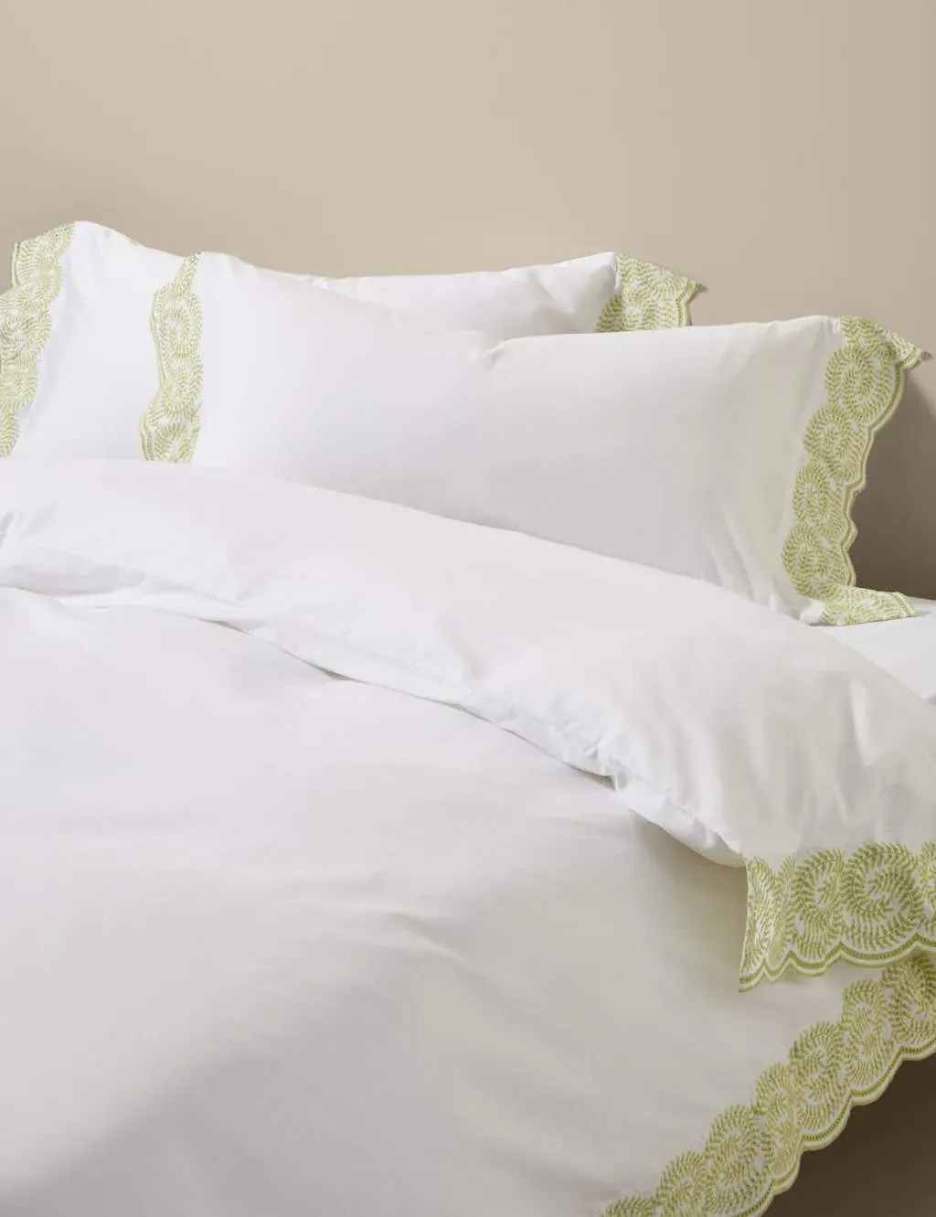 Pure Cotton Embroidered Bedding Set - Green Mix product