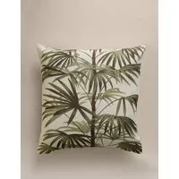 Pure Cotton Fern Tree Cushion Cover - Green Mix alternate view