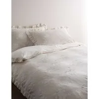 Pure Cotton Floral Jacquard Bedding Set - Neutral alternate view