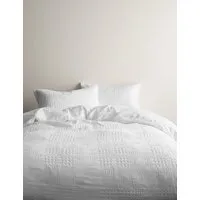 Pure Cotton Geometric Jacquard Bedding Set - White alternate view