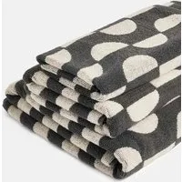 Pure Cotton Geometric Semi Circle Towel - Neutral alternate view