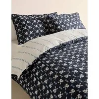 Pure Cotton Geometric Shibori Bedding Set - Navy alternate view