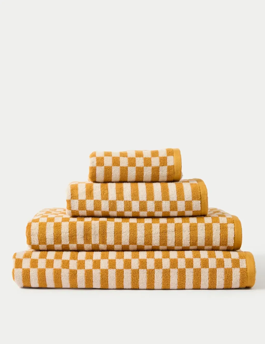 Pure Cotton Geometric Towel - Dark Ochre product