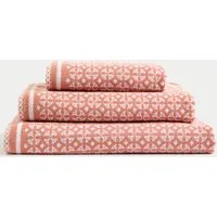 Pure Cotton Geometric Towel - Dusty Pink alternate view