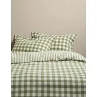Pure Cotton Gingham Bedding Set - Green Mix alternate view