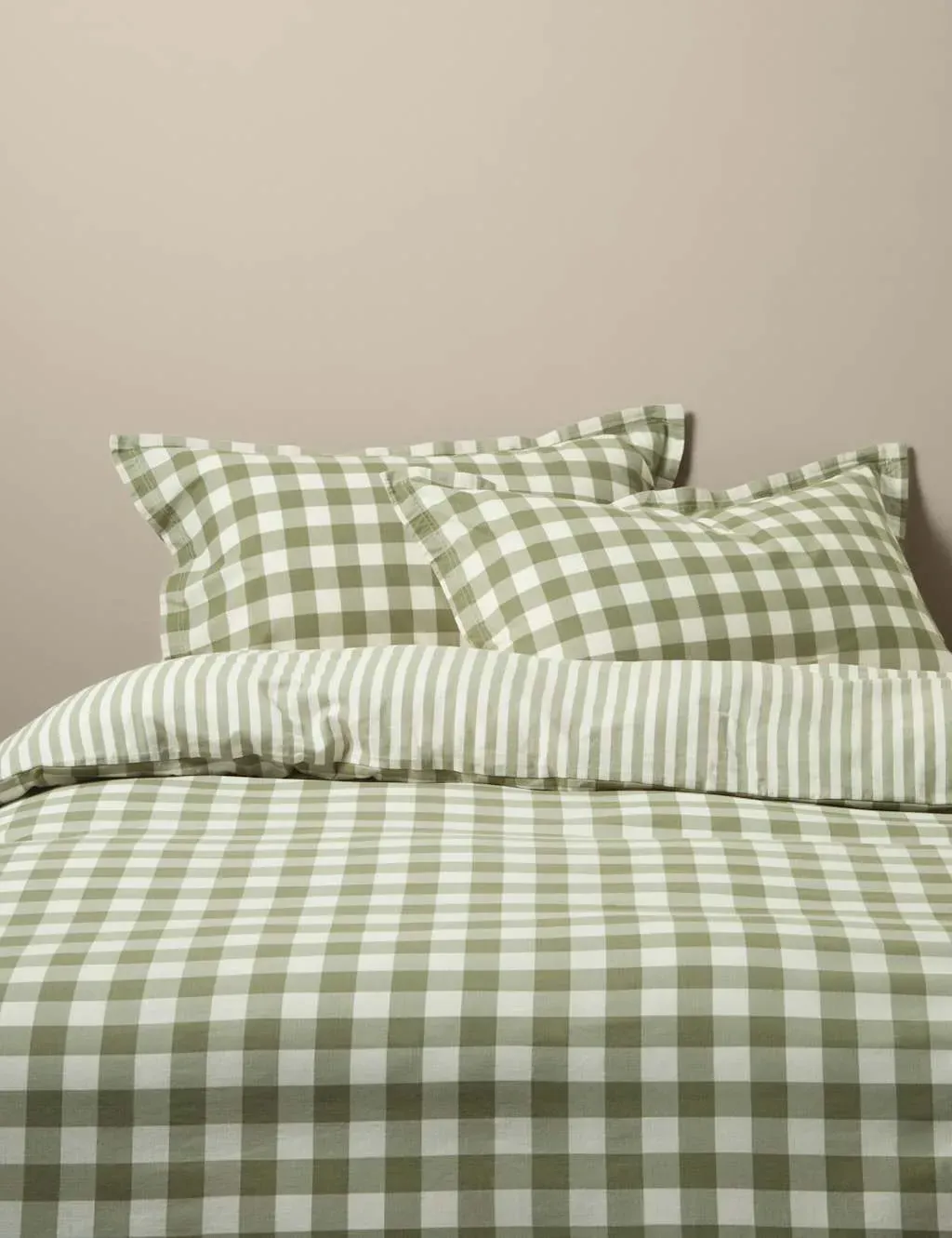 Pure Cotton Gingham Bedding Set - Green Mix product