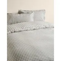 Pure Cotton Gingham Reversible Bedding Set - Marble alternate view