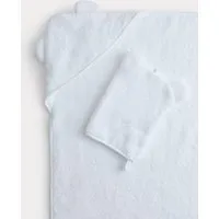 Pure Cotton Hooded Towel with Mitts - White alternate view