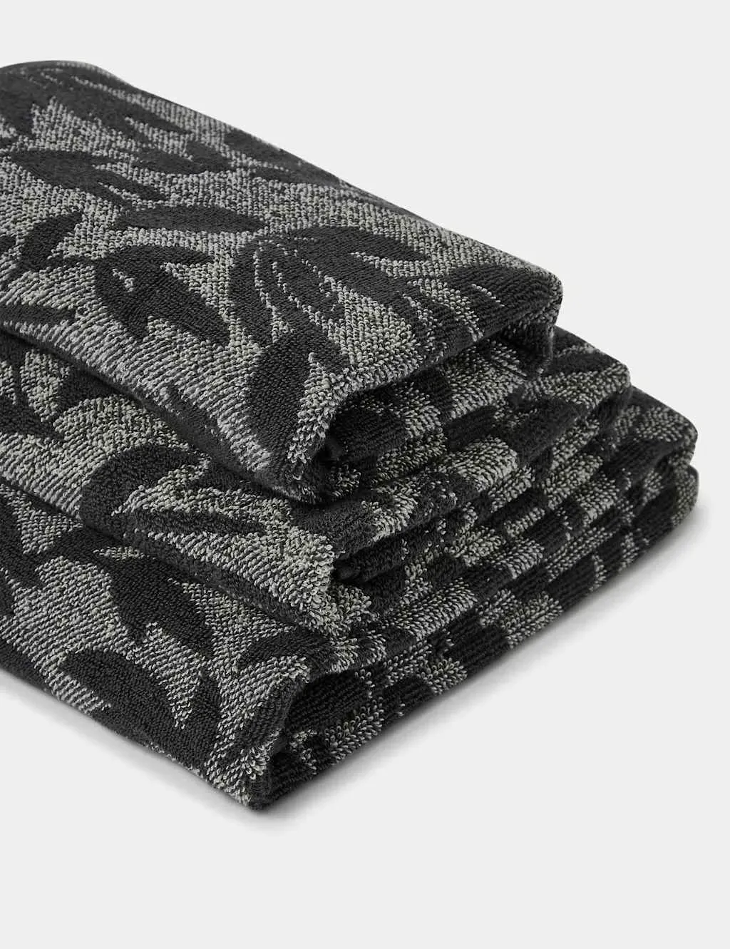 Pure Cotton Leaves Towel - Grey Mix, Cotton product
