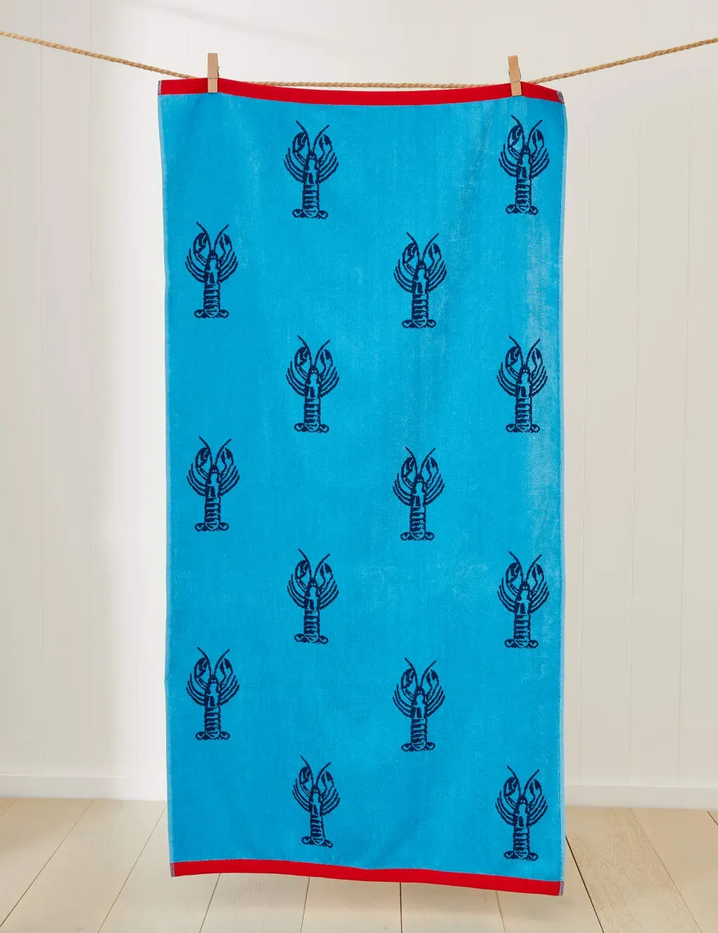 Pure Cotton Lobster Beach Towel - Blue Mix product