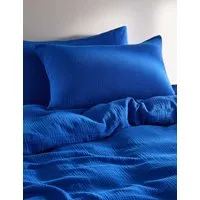 Pure Cotton Muslin Bedding Set - Cobalt alternate view