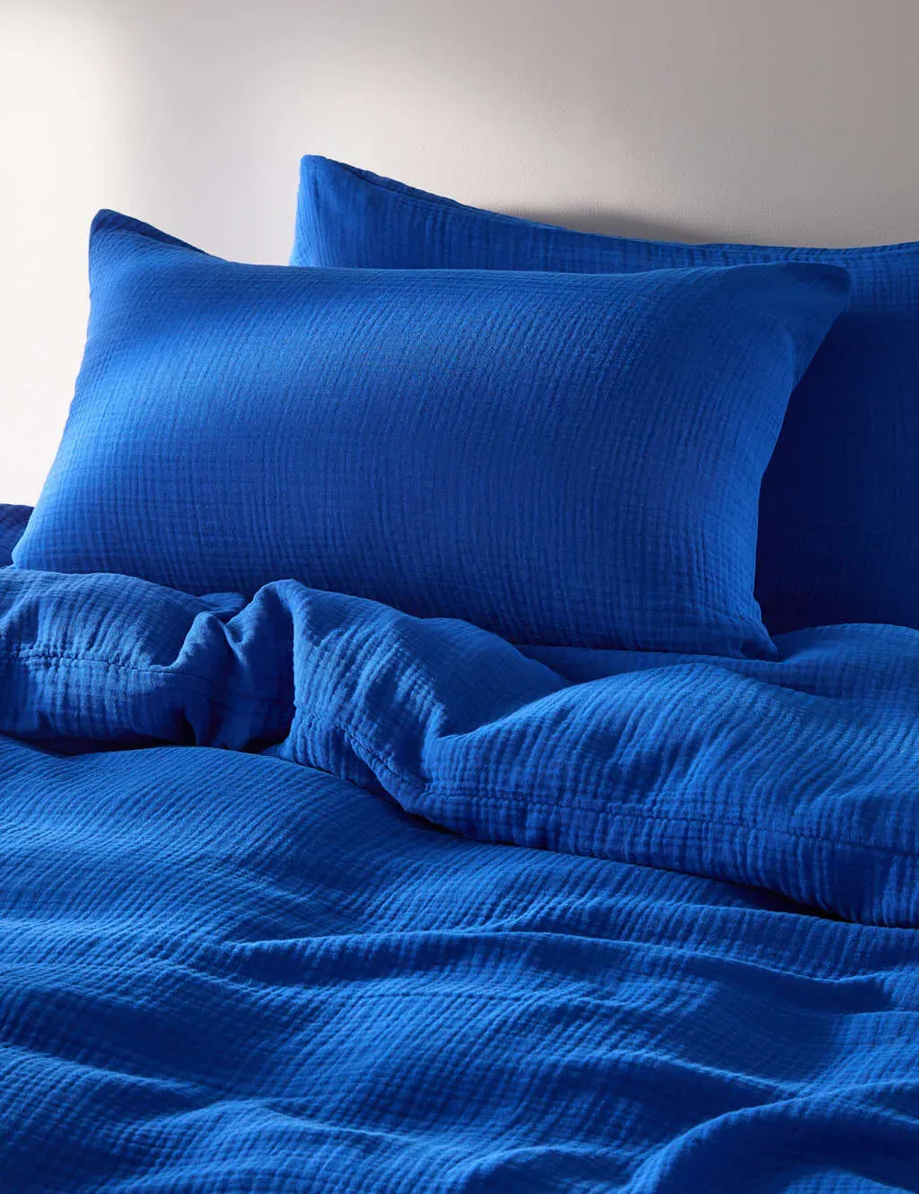 Pure Cotton Muslin Bedding Set - Cobalt product