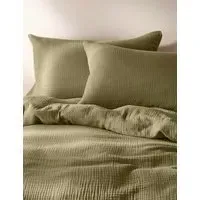 Pure Cotton Muslin Bedding Set - Olive alternate view