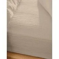 Pure Cotton Muslin Deep Fitted Sheet - Sand alternate view
