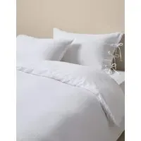 Pure Cotton Muslin Dobby Bedding Set - White alternate view