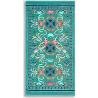 Pure Cotton Parrot Print Beach Towel - Teal alternate view