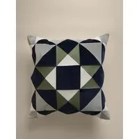 Pure Cotton Patchwork Cushion Cover - Green Mix alternate view