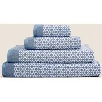 Pure Cotton Repeat Links Towel - Chambray alternate view