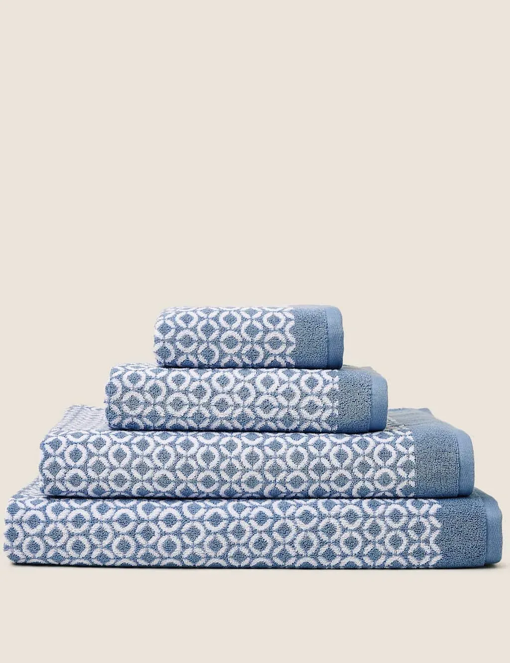Pure Cotton Repeat Links Towel - Chambray product