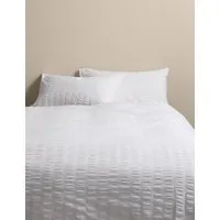 Pure Cotton Seersucker Bedding Set - White alternate view