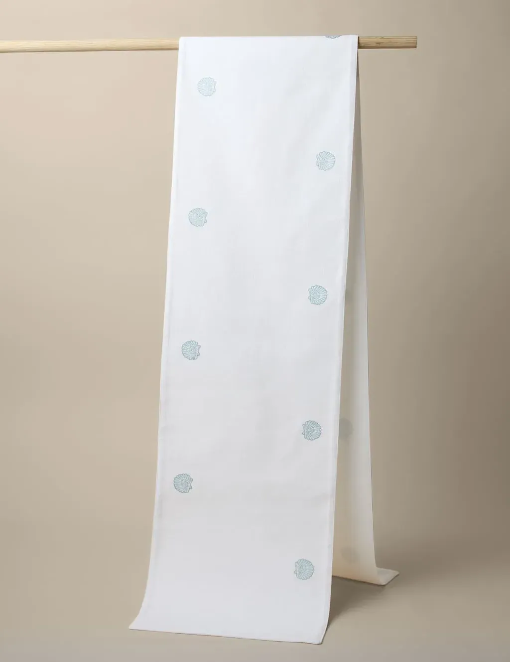 Pure Cotton Shell Embroidered Table Runner - Blue Mix product