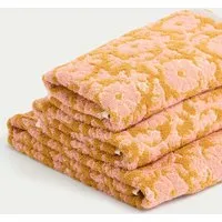 Pure Cotton Silhouette Floral Towel - Ochre alternate view